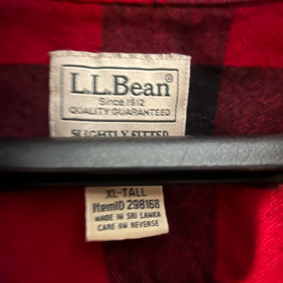LL Bean black and red flannel shirt - Picture 2 of 3
